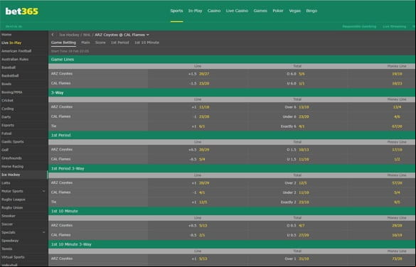 bet365 ice hockey hub