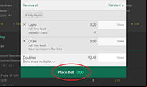 bet365 Placing bet