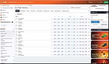 Selecting Betting Market at Betano