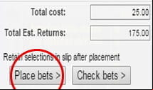 The Third Step Of The Bet Placement Process