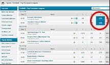 Selecting your bets from the BetVictor platform