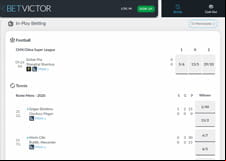 The in-play platform at the betting site