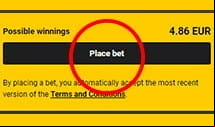 bet confirmation at Bwin