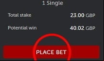 bet confirmation at betsafe