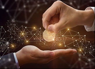 The back bet is portrayed by a coin being ed between two hands