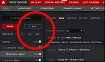 bet placement at betsafe