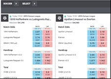 The Matchbook football page, displaying all the latest soccer markets