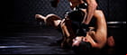An MMA fighter scoring a knockout.