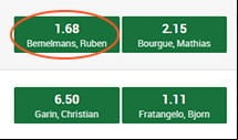 bet placement at Mr Green