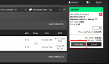 PlayUp Confirm a Bet