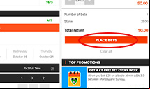 SportNation Placing bet