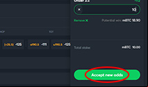 Sportsbet.io Placing bet