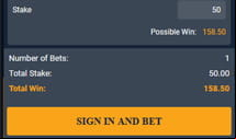 STS confirm bet
