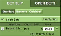 stake selection at Titanbet